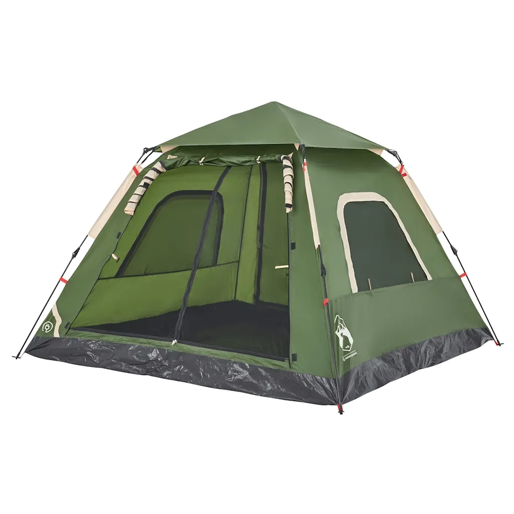 Tenda a Cupola da Campeggio 5 Persone Verde a Rilascio Rapido 4004146