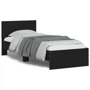 Giroletto con Testiera e LED-Struttura Letto con testiera Nero 75x190 cm 918681