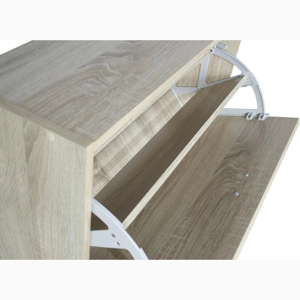 Scarpiera in Legno 4 Ante colore CEMENTO Mobiletto 24 Paia 63x24x150H cm (CD102-CE)