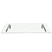 Pensilina in Vetro 120x80 cm con Staffe Acciaio Inox per Porta Ingresso