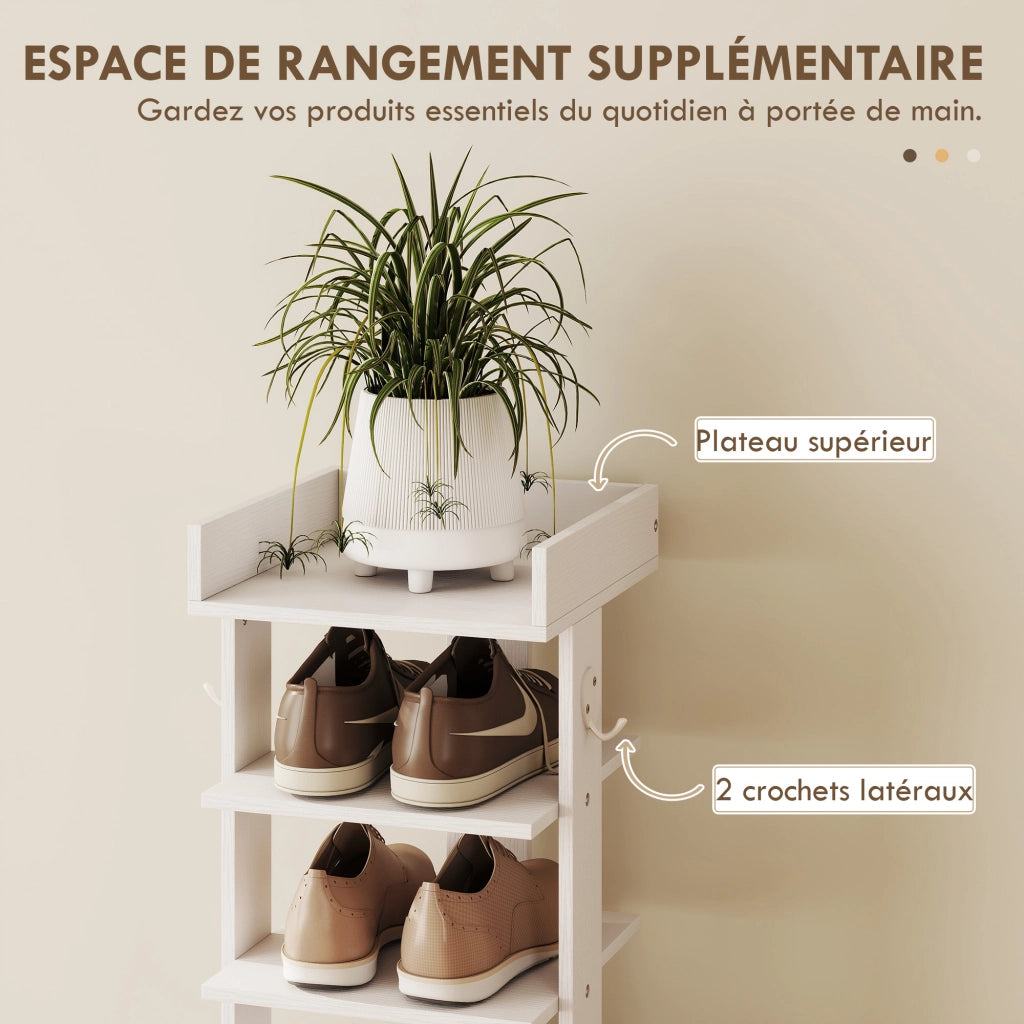 Etagere per scarpe 9 livelli ¨C zephmum ¨C bianco 30x30x128,4cm