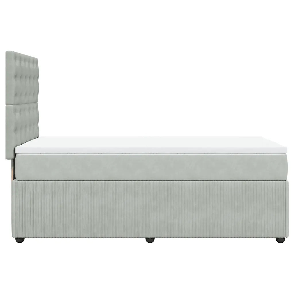 vidaXL Giroletto a Molle con Materasso Grigio Chiaro 80x200 cm Velluto