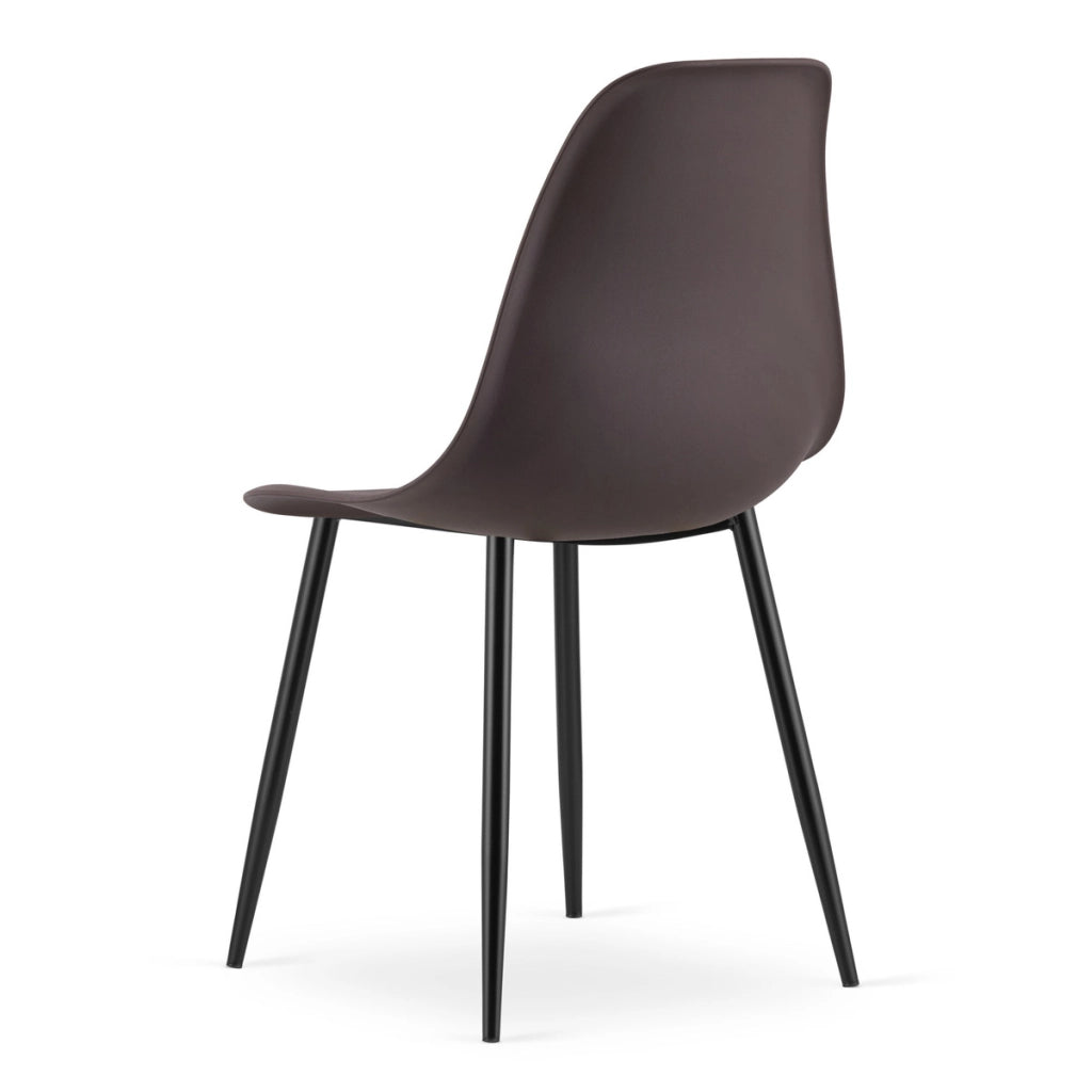 Set di 2 sedie moderne Wat color caffè e gambe nere