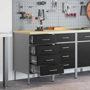 Mobile da lavoro 2 pcs Nero e Grigio 100 x 55 x 85 cm 3321362