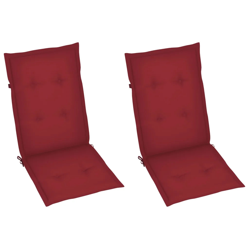 Sedie da Giardino Reclinabili 2 pz con Cuscini Massello Acacia 3064068
