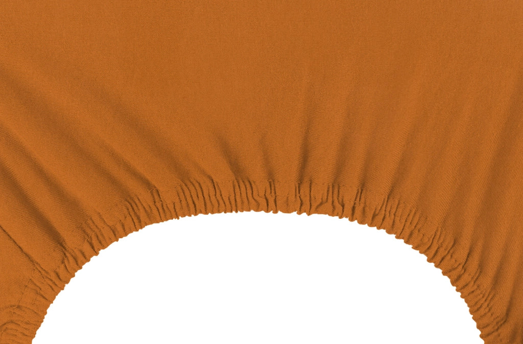 Lenzuolo Sotto Con Angoli Elastici 100% Puro Cotone  Arancio - Matrimoniale
