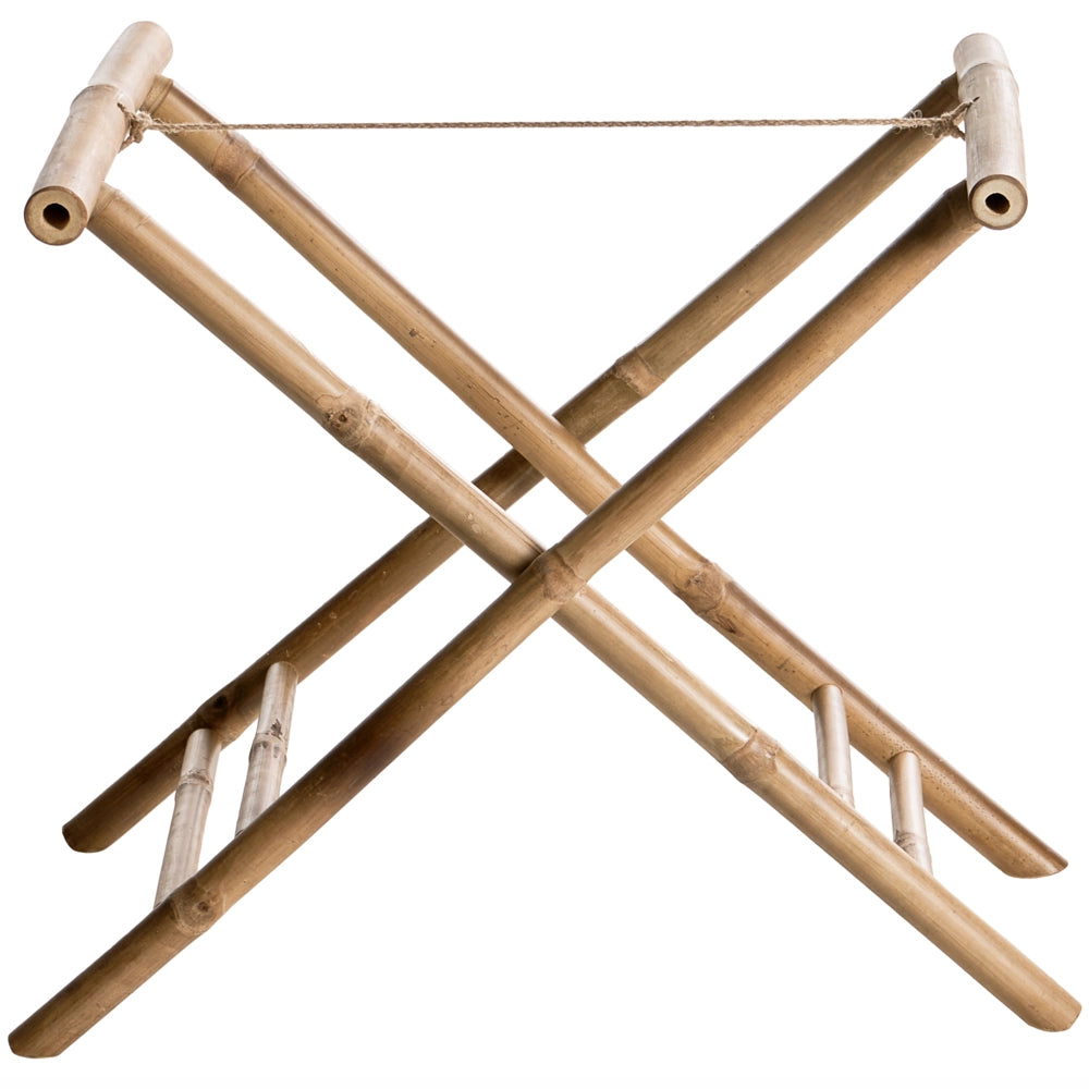 Tavolino da bagno in bambù naturale con vassoio pieghevole decorativo in stile scandinavo moderno