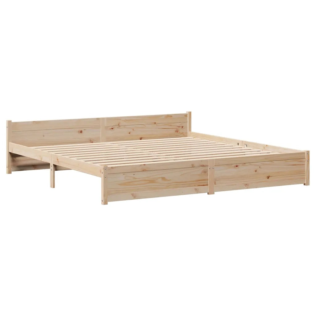 Giroletto con Testiera 200x200 cm in Legno Massello di Pino