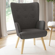 IDMarket - Poltrona scandinava IVAR in tessuto grigio antracite
