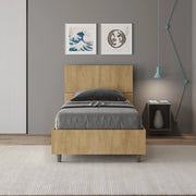 Letto singolo contenitore 80x200 testata dritta quercia Demas