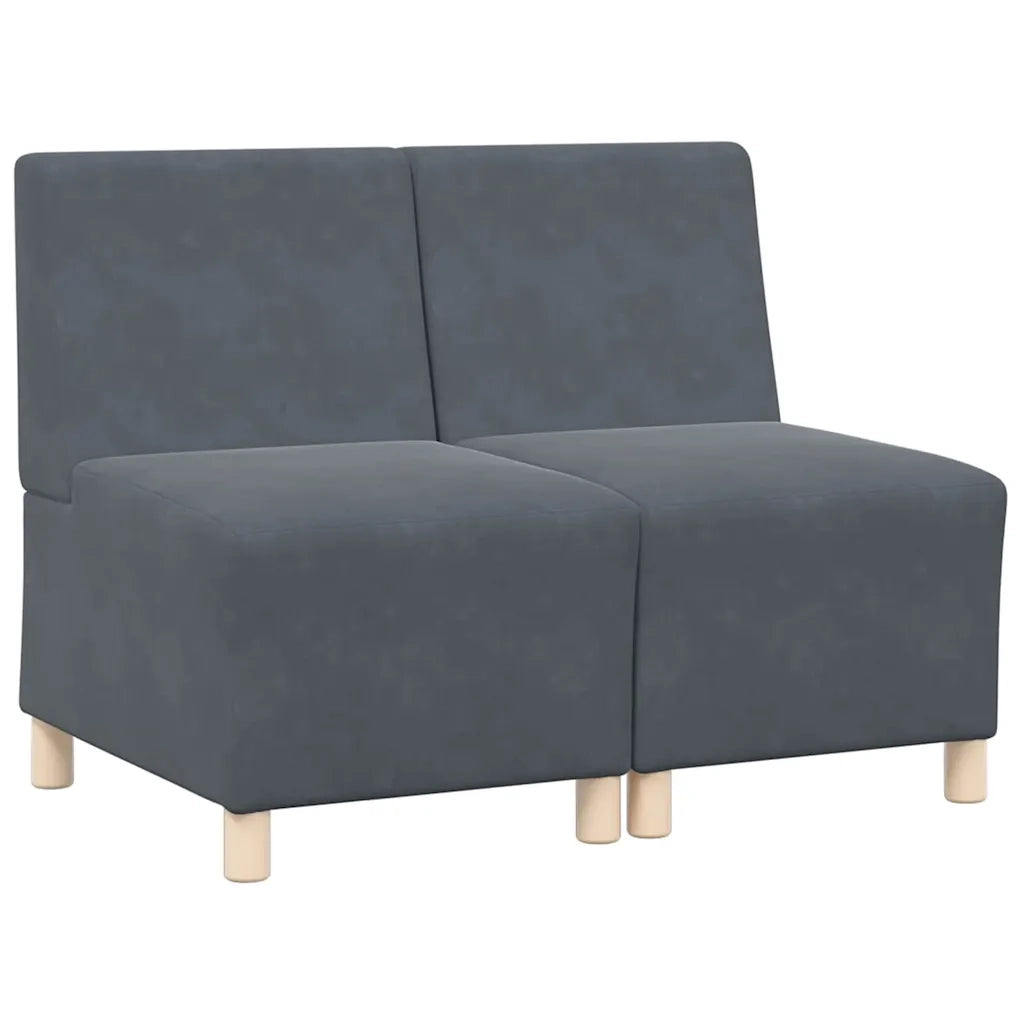 Unità di Divano Modulare Senza Braccioli 2 pcs Grigio scuro