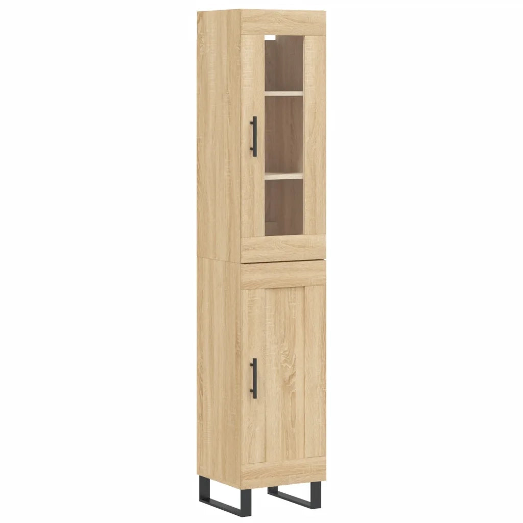 Credenza | Madia | Buffet da pranzo | Armadio da pranzo Rovere Sonoma 34,5x34x180 cm in Legno Multistrato