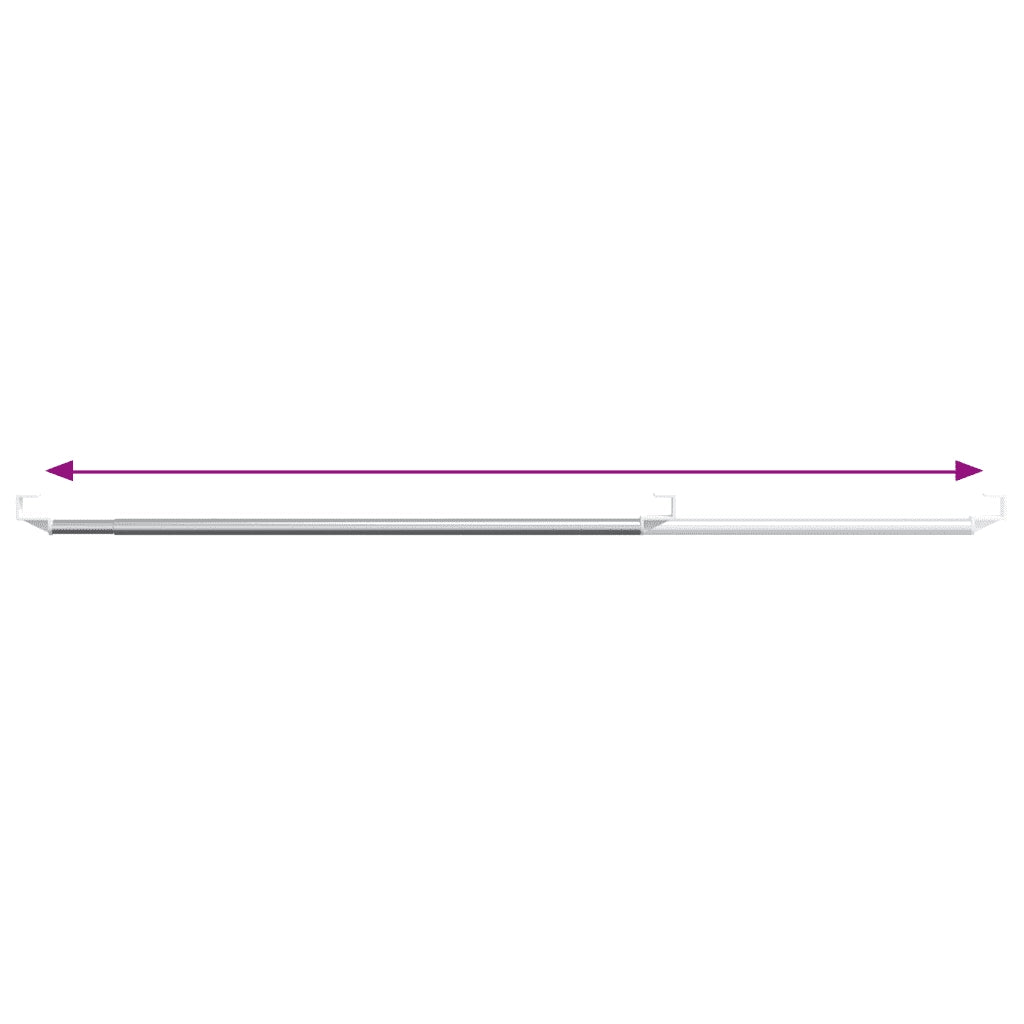 Binari per Tende 2 pz Bianco e Argento 60-105 cm Alluminio 154611