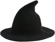 Cappello Opvougbile con Bordo Largo Tricotato per Donne - Costume Halloween Natale Festa - Nero