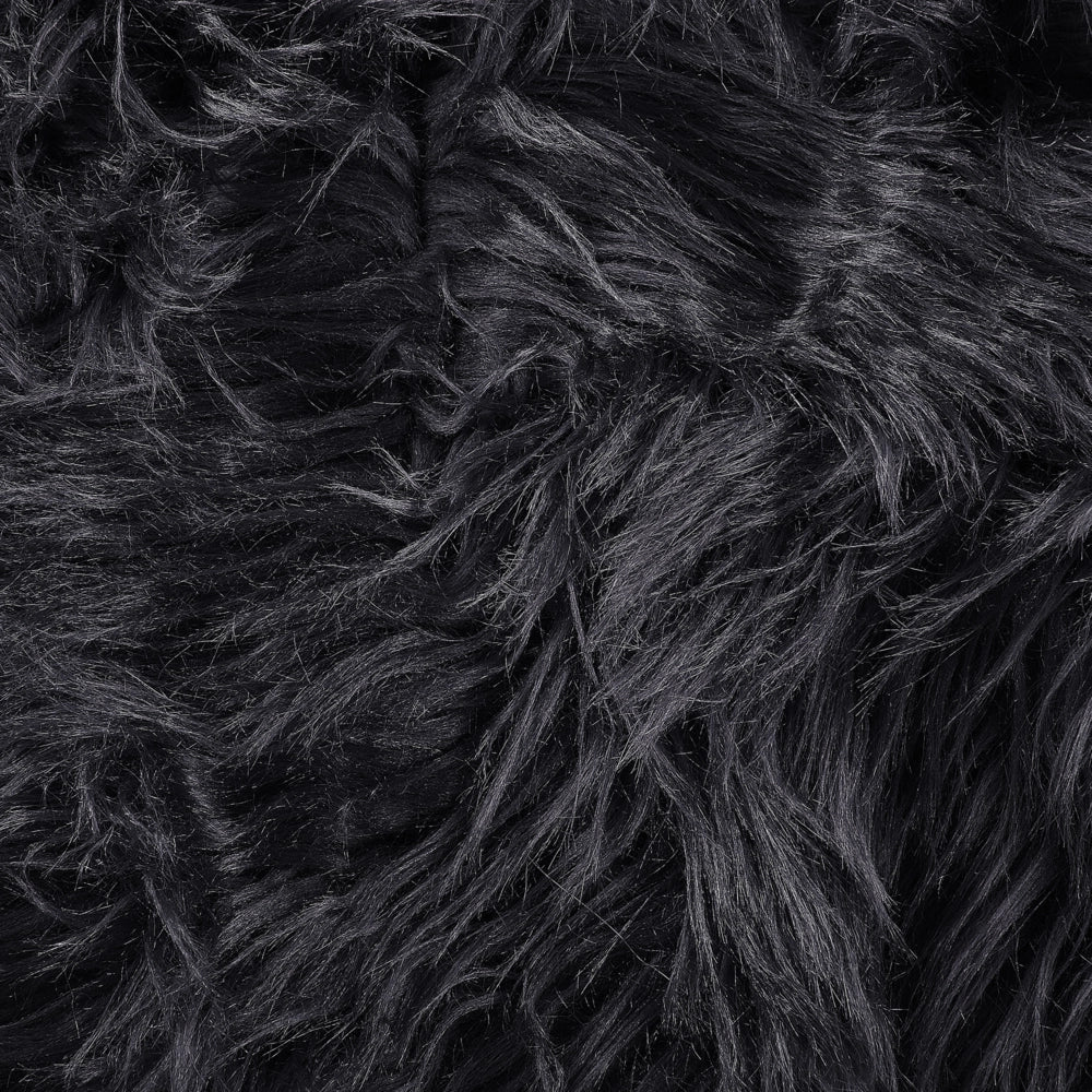 Copriletto Morbido in Pelliccia Sintetica 200 x 220 cm Nero plaid coperta
