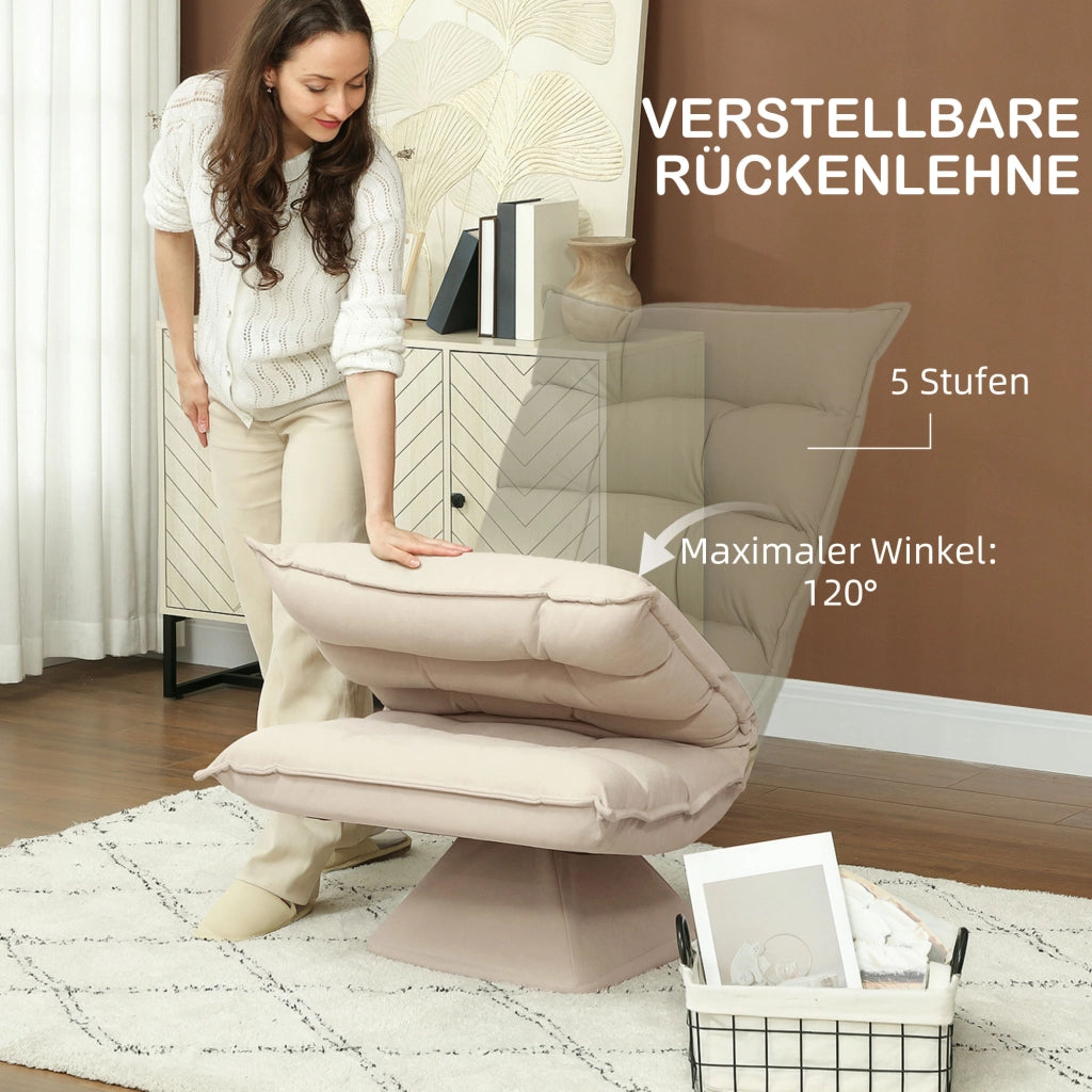 Poltrona Relax Massaggiante Girevole ¨C Zephmum ¨C Beige 62x70x95