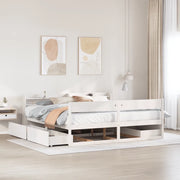 Giroletto senza Materasso Bianco 200x200 cm Legno Massello Pino 3307111