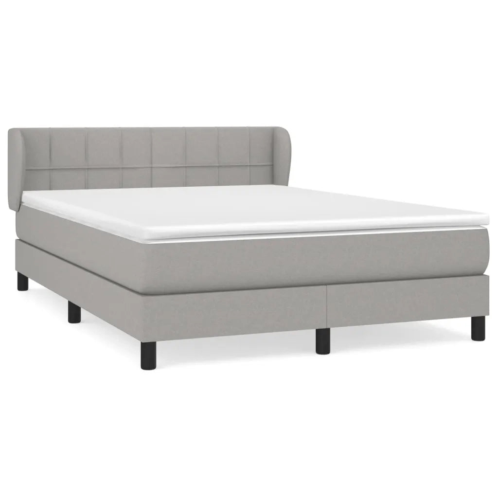Giroletto a Molle con Materasso Grigio Chiaro 140x200cm Tessuto cod mxl 47214