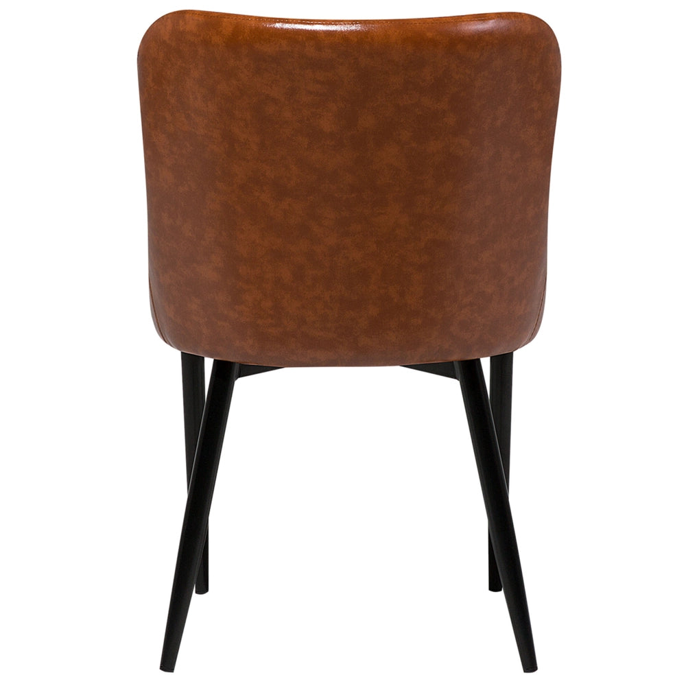 Set di 2 sedie da pranzo con rivestimento in ecopelle marrone stile eclettico glamour