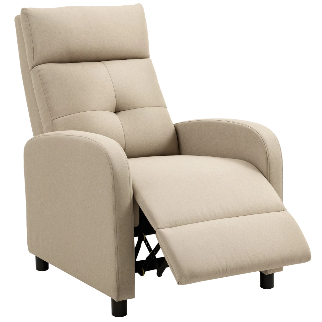 Poltrona relax reclinabile con poggiapiedi estraibile ¨C Minimal ¨C beige