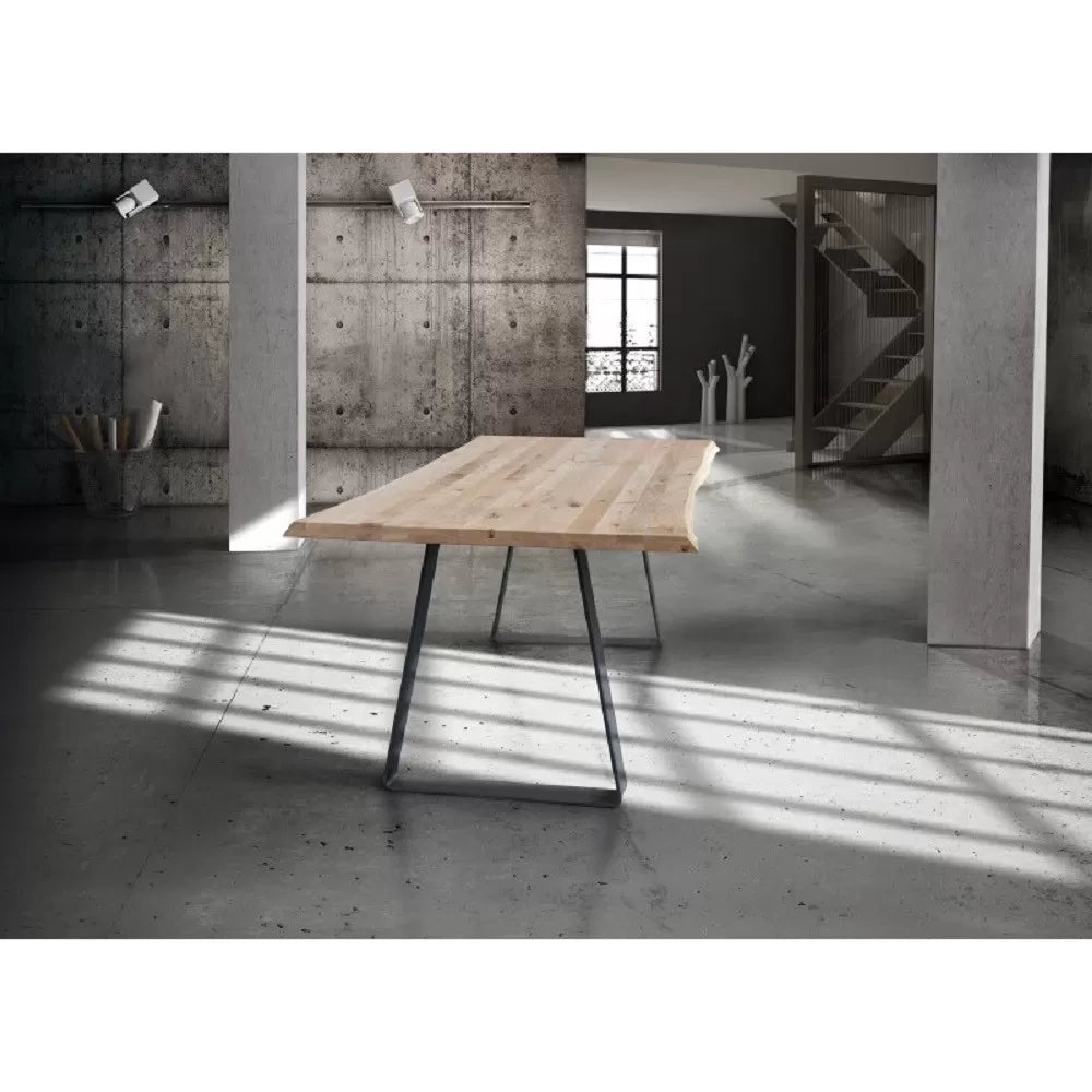Tavolo legno massello nodo aperto 250x100 sp. 4 cm  fisso (808) - Mobili 2G