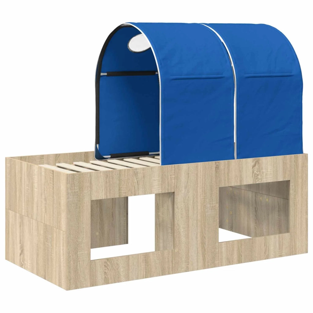 Letto con Tunnel 3 pz Rovere Artigianale e Blu 3423517