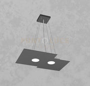 PLATE SOSPENSIONE 2 LUCI GRIGIO ANTRACITE 1129-S2 R-GA