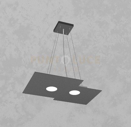 PLATE SOSPENSIONE 2 LUCI GRIGIO ANTRACITE 1129-S2 R-GA