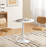 Tavolo rotondo bianco Ø80 cm in MDF con base in acciaio