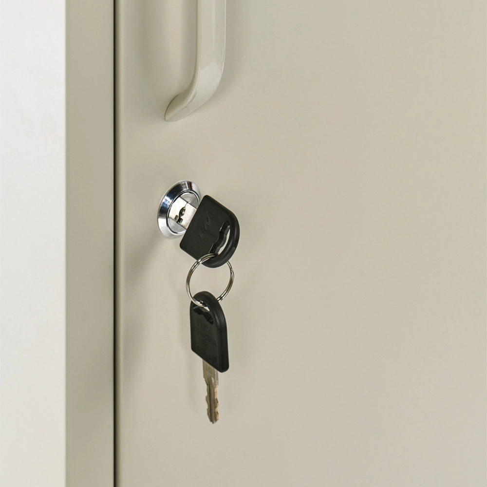 Armadio metallico Armadietto metallico beige chiaro con 5 ripiani e barra moderna per ufficio domestico