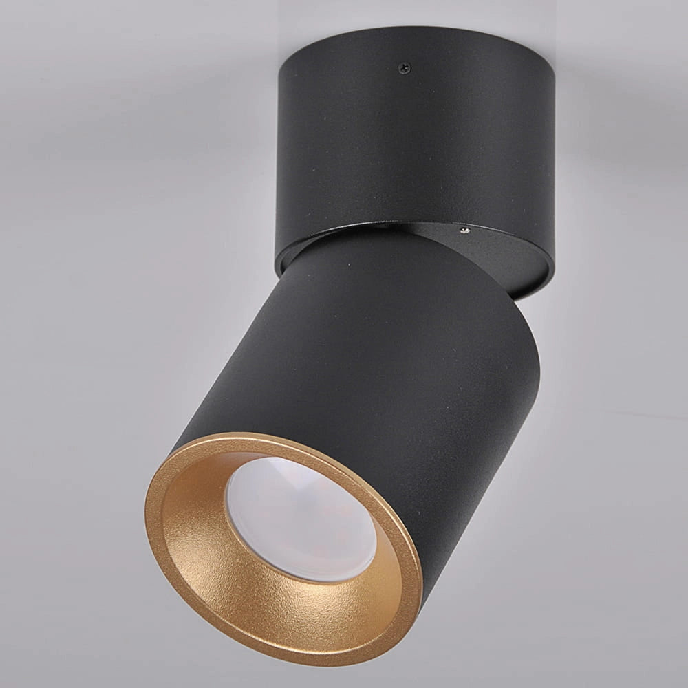 Faretto plafone orientabile GU10 nero-oro Astra Polux 314048