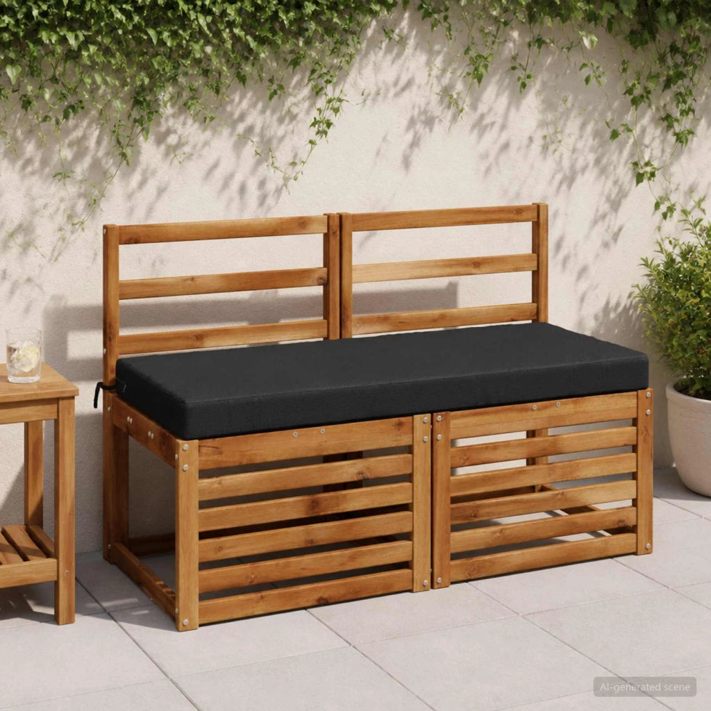 Cuscini per Panchina a 2 Pezzi SOEST 2 pz 100% Poliestere Nero 950197