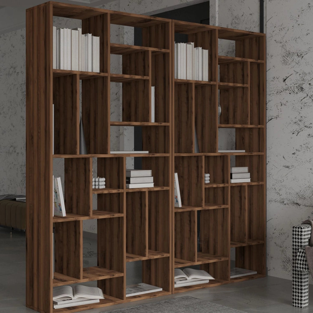 Libreria in legno "Nicola" - 90 x 30 x 180 cm - Marrone