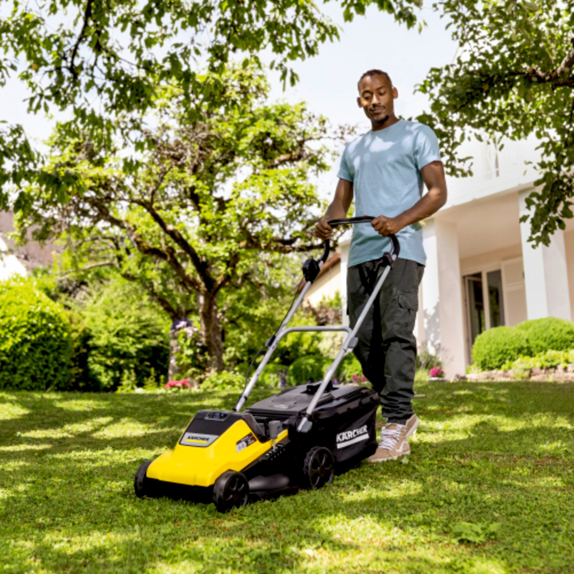 KARCHER Rasaerba a batteria LMO 4-18 Dual - Piattaforma batteria: Piattaforma Battery Power+ 18 V  - Larghezza di taglio: 37 cm - Altezza di taglio: 25  65 mm