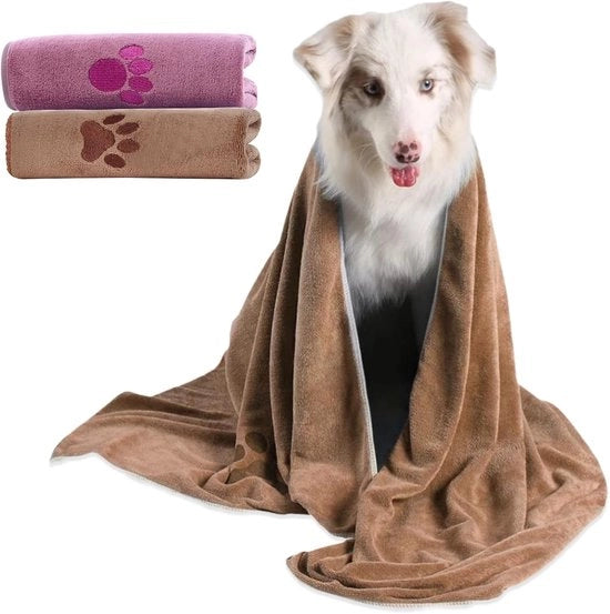 2 Pezzi di Asciugamano per Cani Ultra Assorbente - Asciugamano per Cani Sneldrogante - Microfibra Extra Dolce - Asciugamano da Bagno per Cani - Asciugamani per Cani Microfibra per l'Asciugatura dei Cani