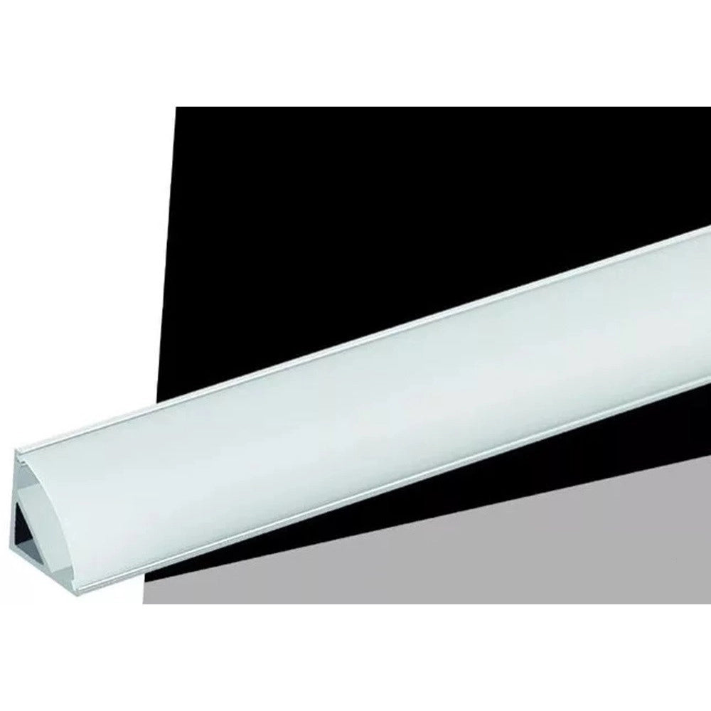 Trade Shop - 10pz Profilo Angolare In Alluminio Per Striscia Led Con Copertura Bianca Opaca 45° Al-24-s -