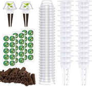 Kit di coltivazione idroponica completa con 120 pezzi, inclusi contenitori per semi, coperchi isolanti, spugne per la crescita e etichette per piante per coltivazioni idroponiche.