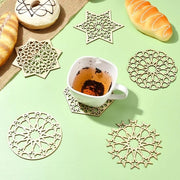 Set di Supporti in Legno - 12 pezzi - Stili diversi - Accessori da bere - Adatti per Interno e Esterno - 6 Disegni Unici