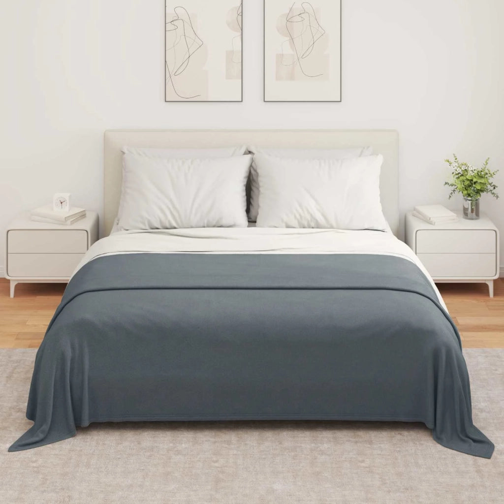 Coperte da Pile 6 pz Grigio scuro 280 x 210 cm Panno
