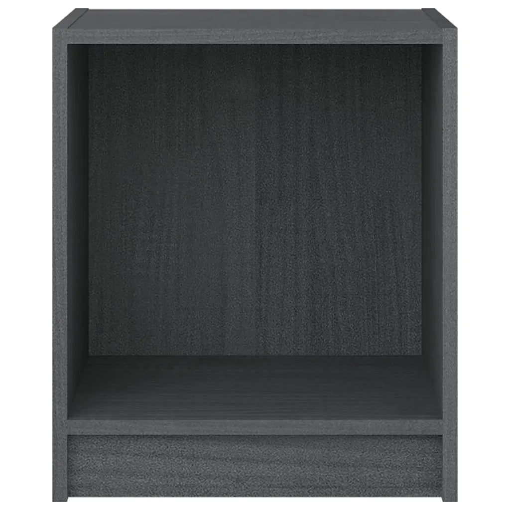 Comodini 2 pz-Set di 2 Tavolino da notte Grigi 35,5x33,5x41,5 cm in Legno Massello di Pino