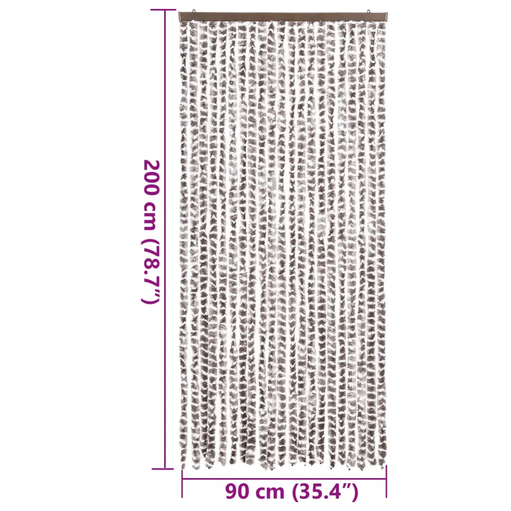 Tenda Antimosche Tortora e Bianca 90x200 cm in Ciniglia 377404