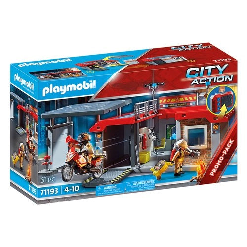 Costruzioni playmobil 71193 city action stazione dei vigili del fuoco