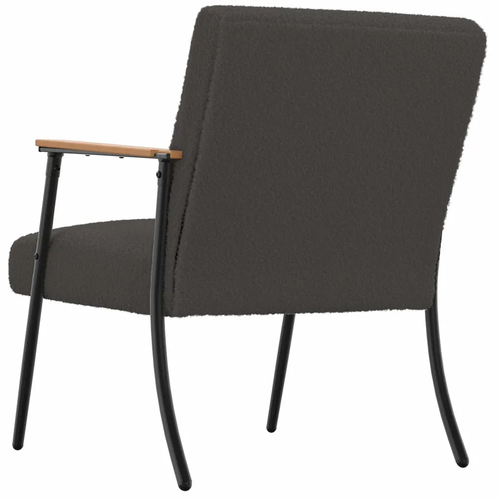 Poltrona | Sedia Relax Grigio scuro Tessuto simile alla lana ricci
