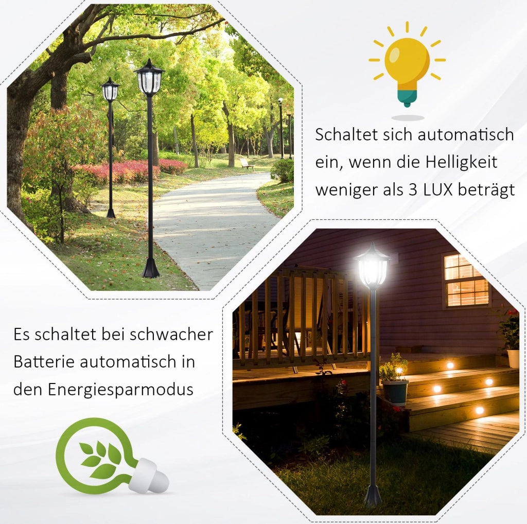 Lampada solare LED da esterno con 6 LED e luce a fiamma
