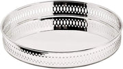 Piatto da tavolo circolare argentato - diametro 23 cm - altezza 35 cm