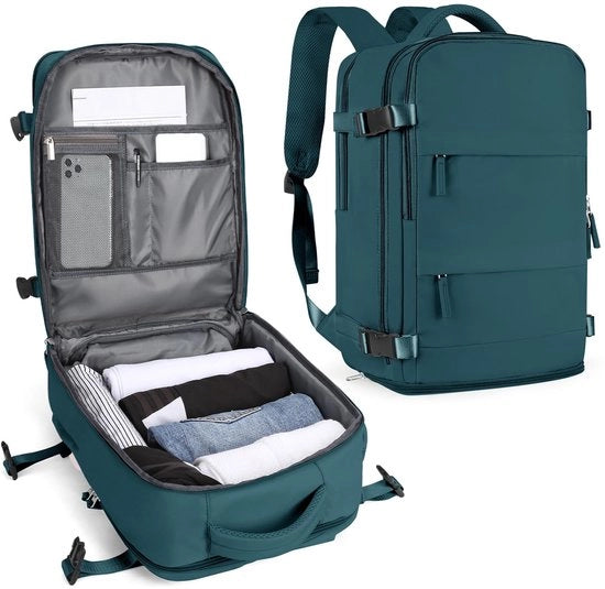 Borsa da Viaggio Grande per Donne, Borsa da Viaggio con Pompata per Ryanair, Borsa da Sport per Uomo, Borsa da Giorno Leggera con Fondo per Scarpe e Porta Laptop da 14 Pollici