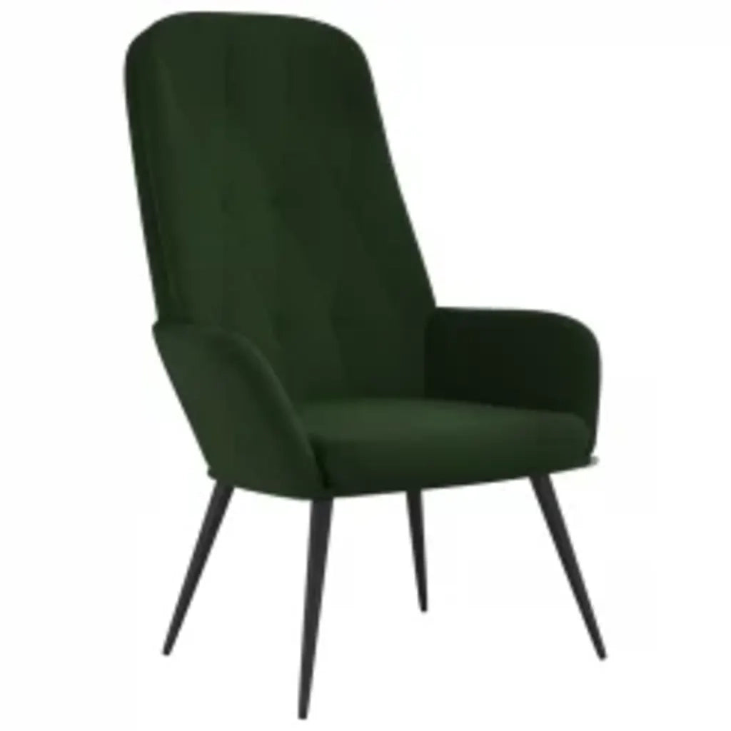 Poltrona Relax con Poggiapiedi Verde Scuro in Velluto