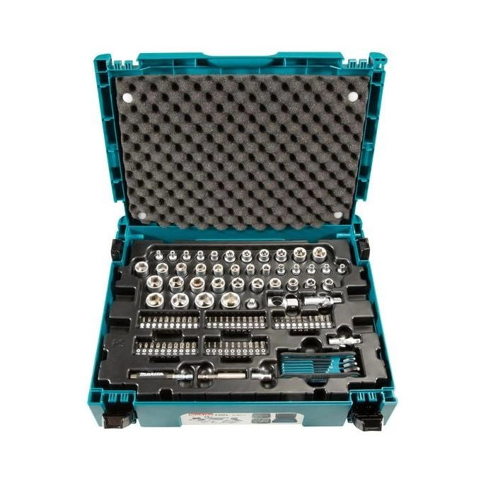 Makita E-08713 Set Utensili Manuali 120 Pezzi Custodia MAKPAC 50 Inserti 8 Chiavi Brugola colore Nero Blu