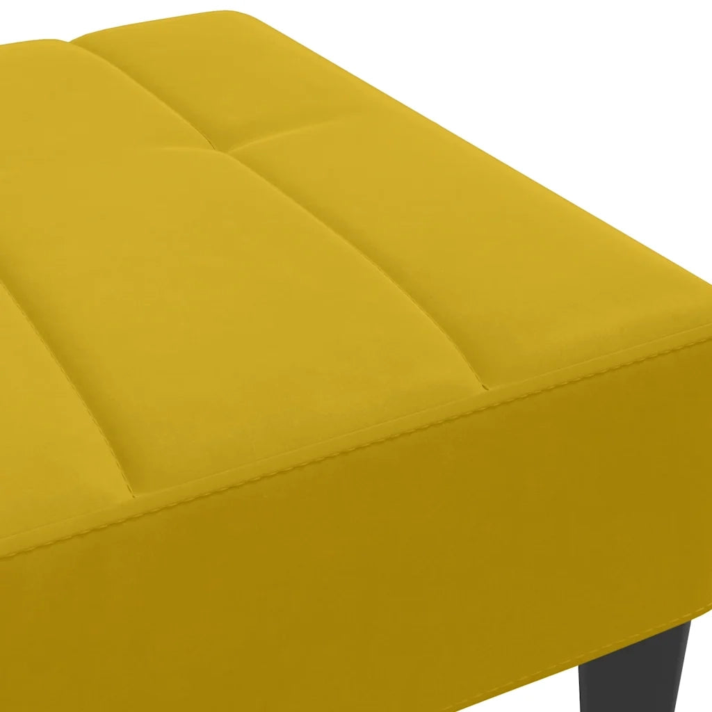 Poggiapiedi Giallo 77x55x31 cm in Velluto