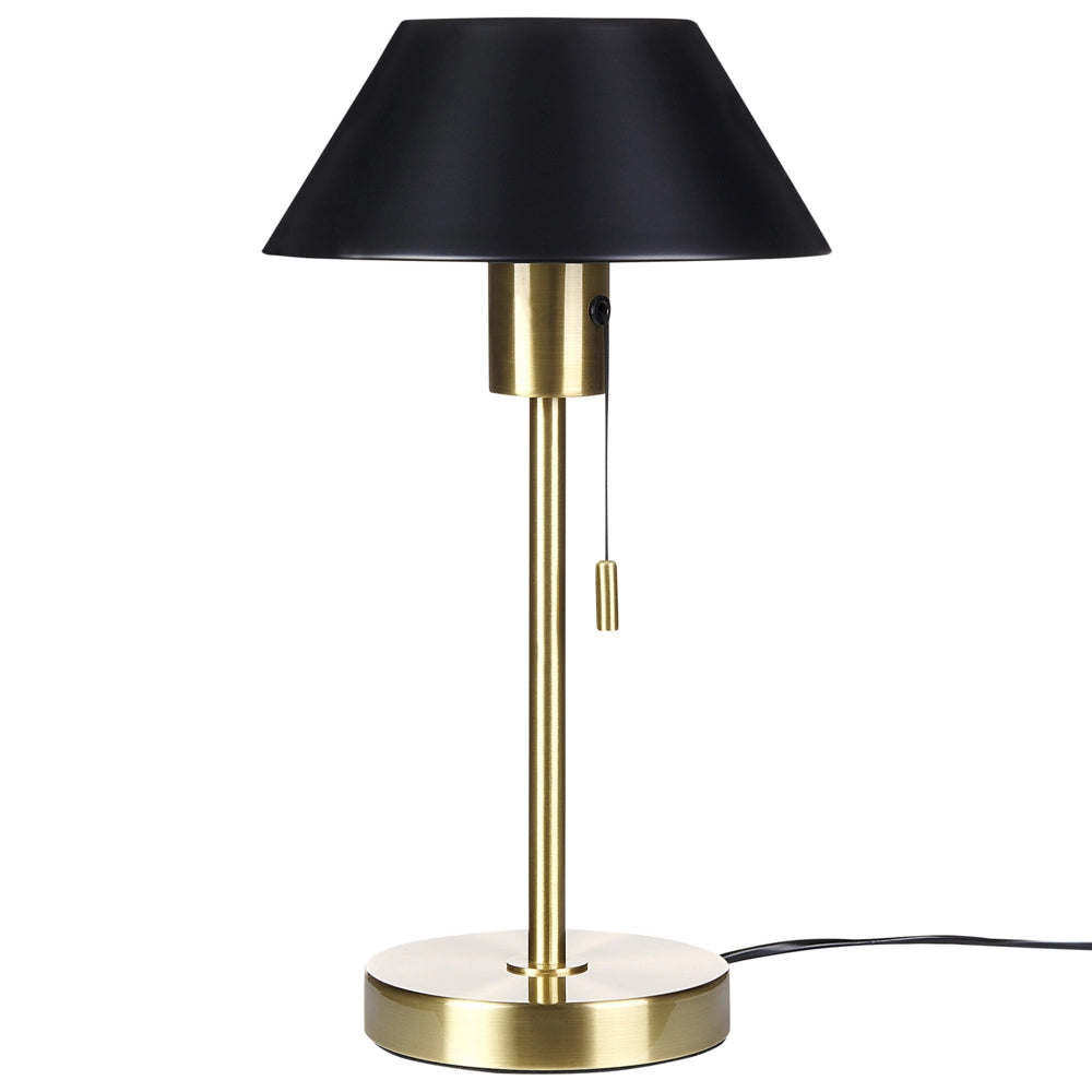 Lampada da tavolo in metallo nero e dorato 37 cm con paralume conico soggiorno camera da letto ufficio